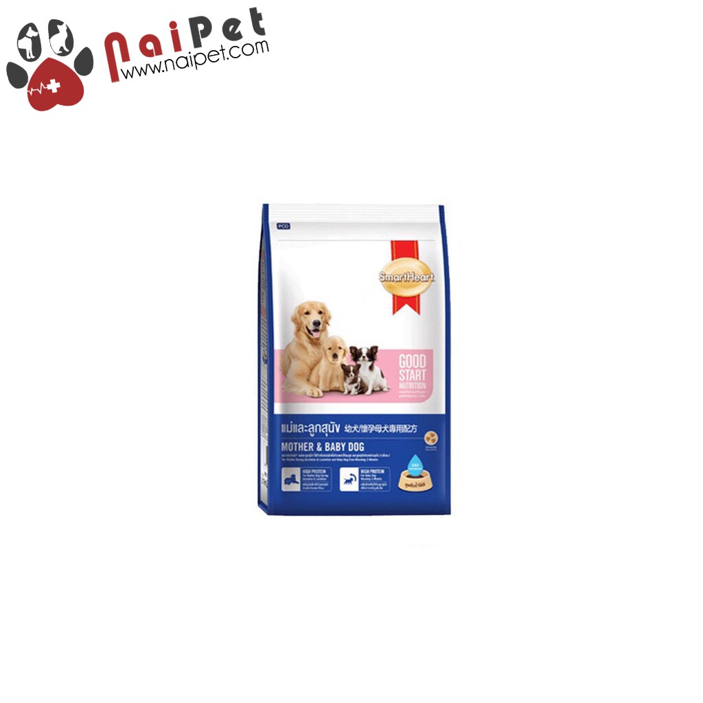 Thức Ăn Hạt Cho Chó Mang Thai Và Chó Con Mother &amp; Baby Dog Smartheart Gói 1.3kg