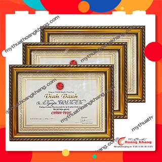 Khung Bằng Khen , Khung Giấy Khen , Kích Thước (20 x 30, 21 x 30, 25 x 35, 30 x 42) Sản Phẩm Mới 100% Bản 3cm Hoa Văn