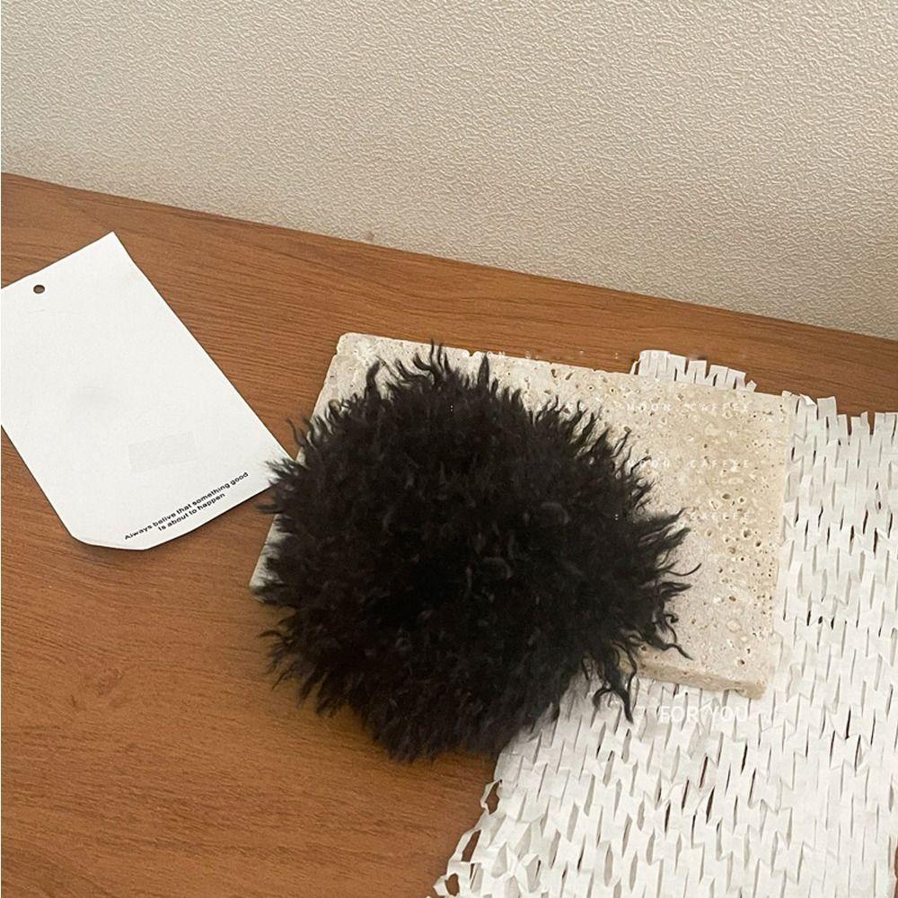 Dây Cột Tóc Phủ Lông Mềm Mại Co Giãn Nhiều Màu Sắc Thời Trang Mùa Đông Cho Nữ Giá Đỡ