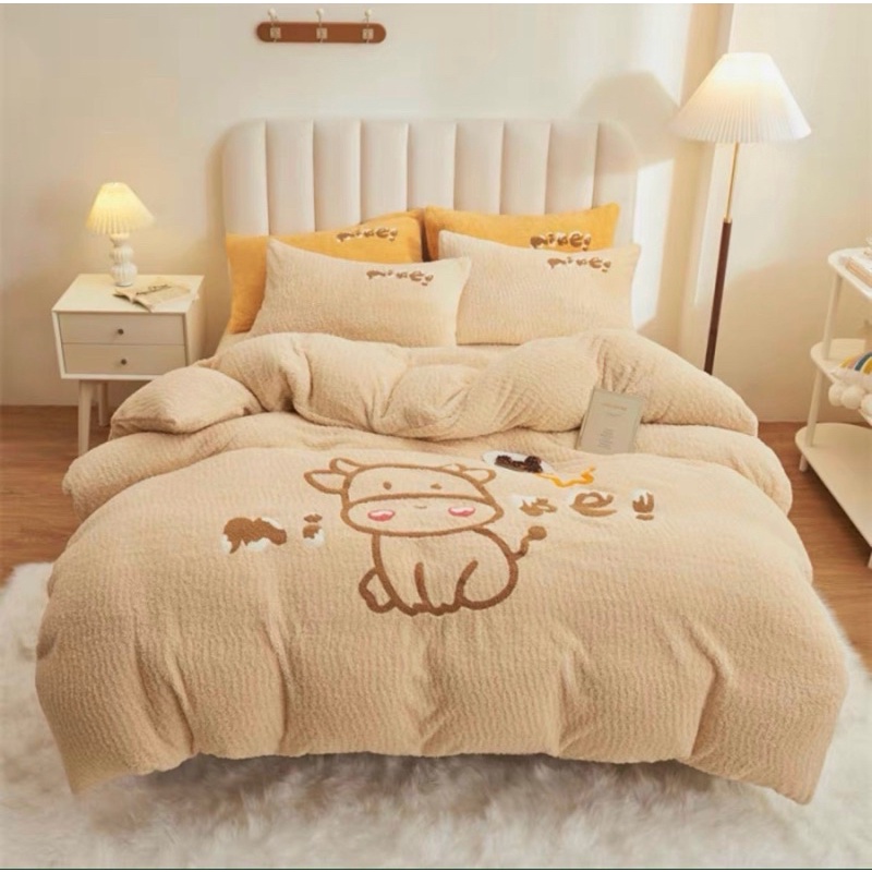 BỘ CHĂN GA GỐI NỈ BÔNG TUYẾT SỮA ẤM ÁP VỚI TONE MẦU HẤP DẪN DÀNH CHO BÉ YÊU- loại 1
