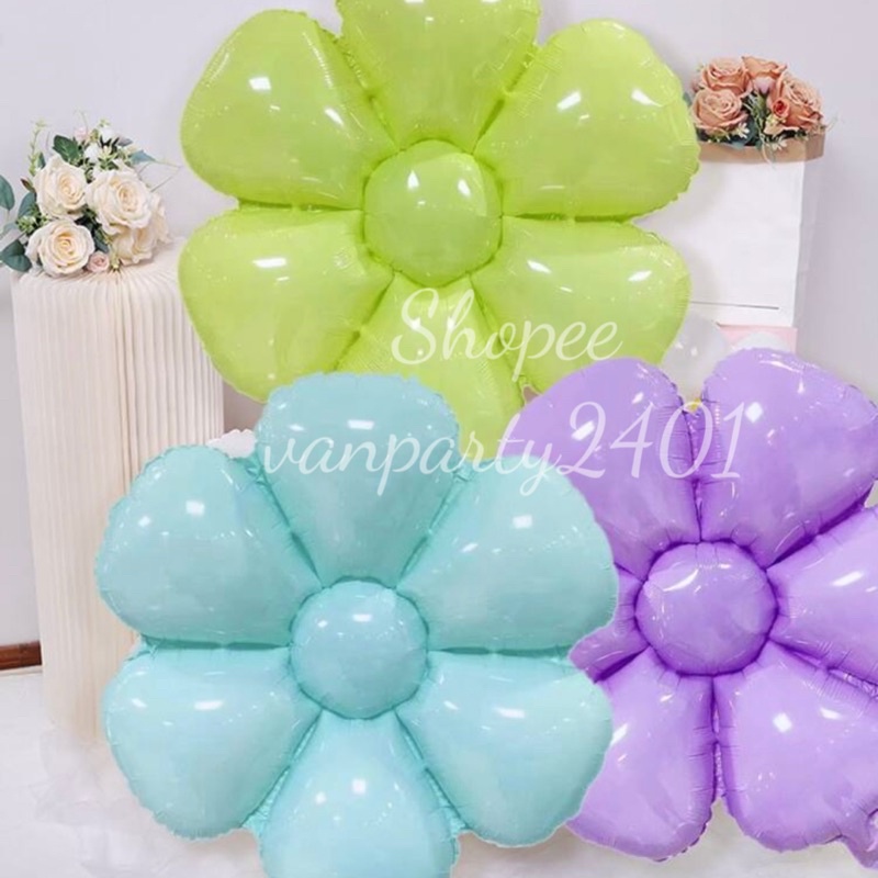 Bóng nhôm hoa cúc nhiều màu sắc  trang trí sinh nhật, party, đầy tháng, dã ngoại, khai trương, cưới hỏi