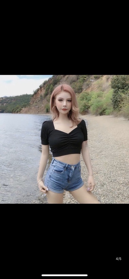 Áo croptop thun borip nhún ngực - Kèm hình và clip thật -4U | BigBuy360 - bigbuy360.vn