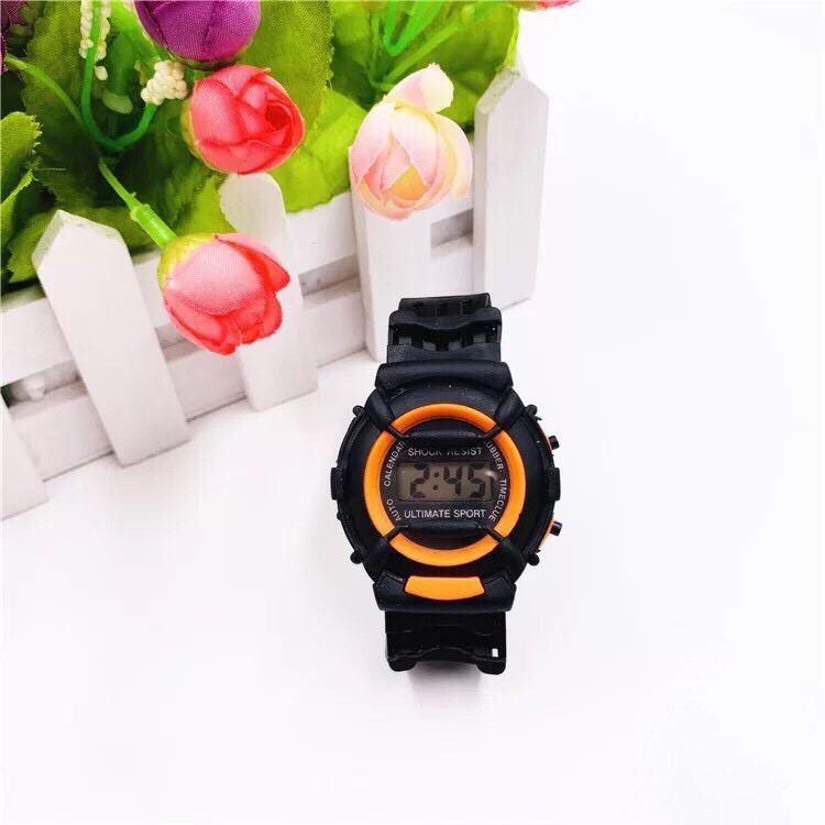Đồng hồ điện tử thời trang dây nhựa đen cho bé | BigBuy360 - bigbuy360.vn