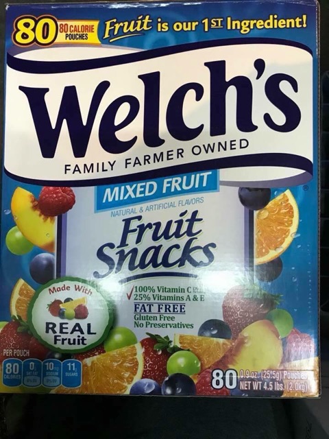Kẹo dẻo trái cây WELCHS Fruit Snacks