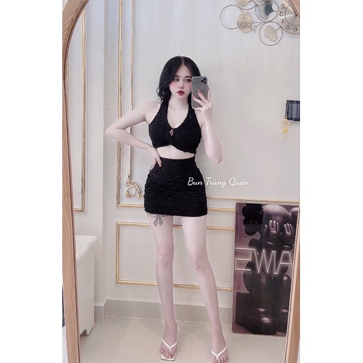 Set áo yếm xốp + chân váy