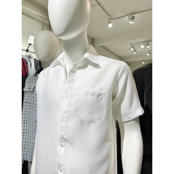 SƠMI TAY NGẮN TRẮNG BASIC for SUMMER | BigBuy360 - bigbuy360.vn