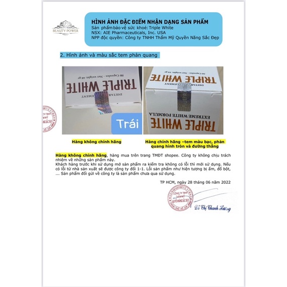 Viên uống trắng da chống nắng glutathion triple white