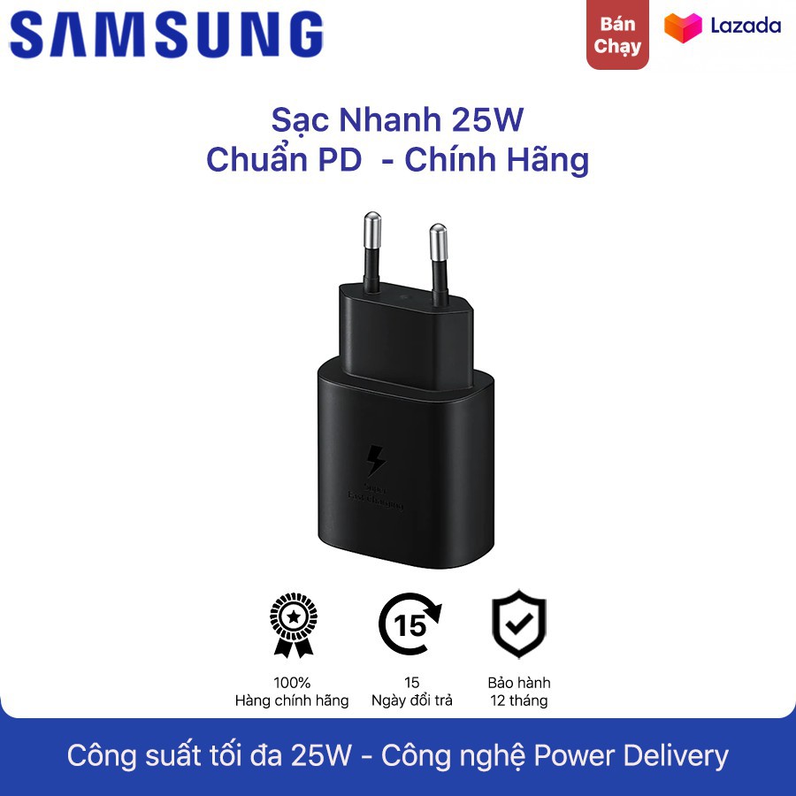 🔥FREE SHIP🔥 Bộ Sạc Nhanh Samsung Type C to Type C ☘ C to C ☘ 25W (củ + cáp) 🍁 Hàng Chất Lượng BH 6 tháng 1 đổi 1