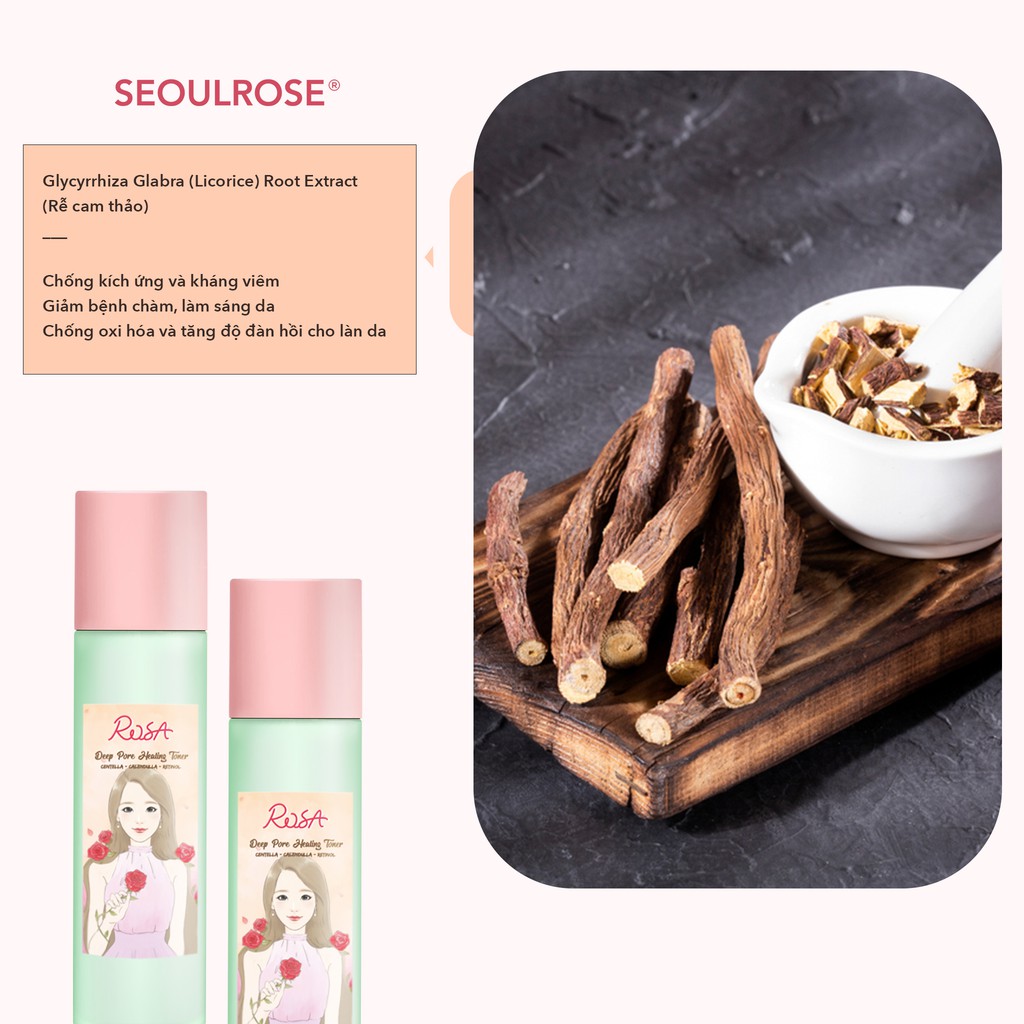 Nước hoa hồng SeoulRose rosa chiết xuất rau má và hoa cúc 120ml