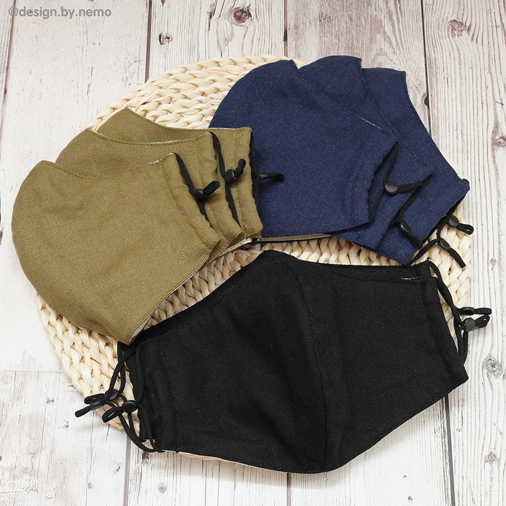 KHẨU TRANG LINEN 3 LỚP NEMO HANDMADE, CHỐNG NẮNG, CHỐNG BỤI, HỢP THỜI TRANG - Mã KTLN3MN | BigBuy360 - bigbuy360.vn