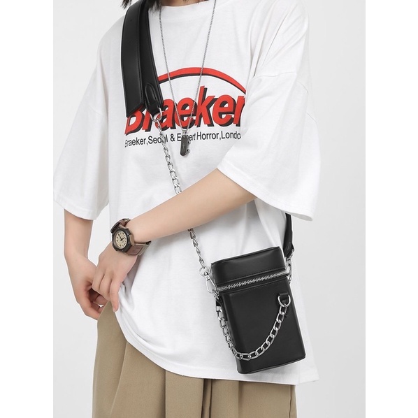 Túi da đeo chéo nam nữ unisex chất liệu da PU