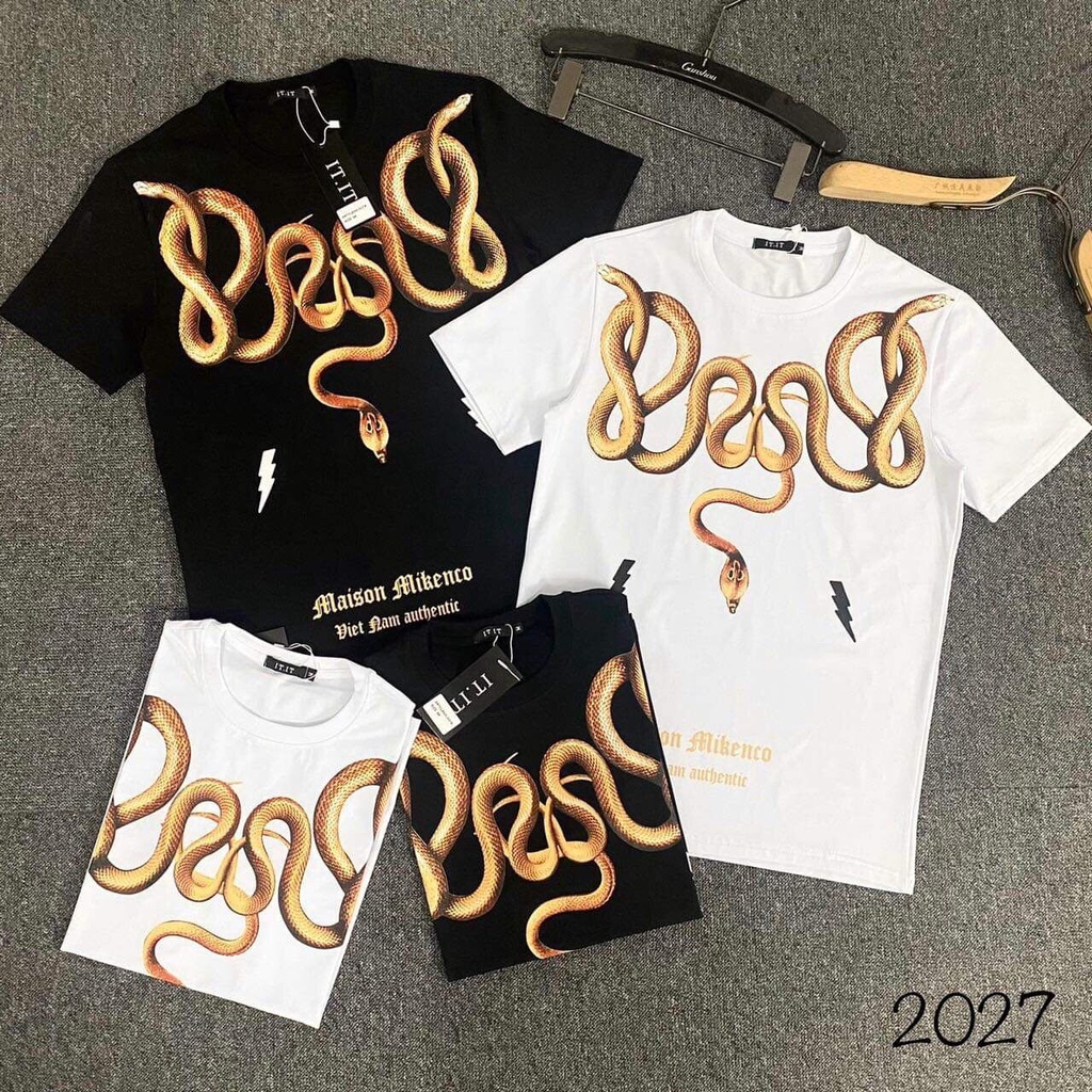 Áo thun tay lỡ Mikenco họa tiết rắn MOSSSHOP - Áo phông nam nữ unisex phong cách hàn quốc ulzzang form rộng 65kg