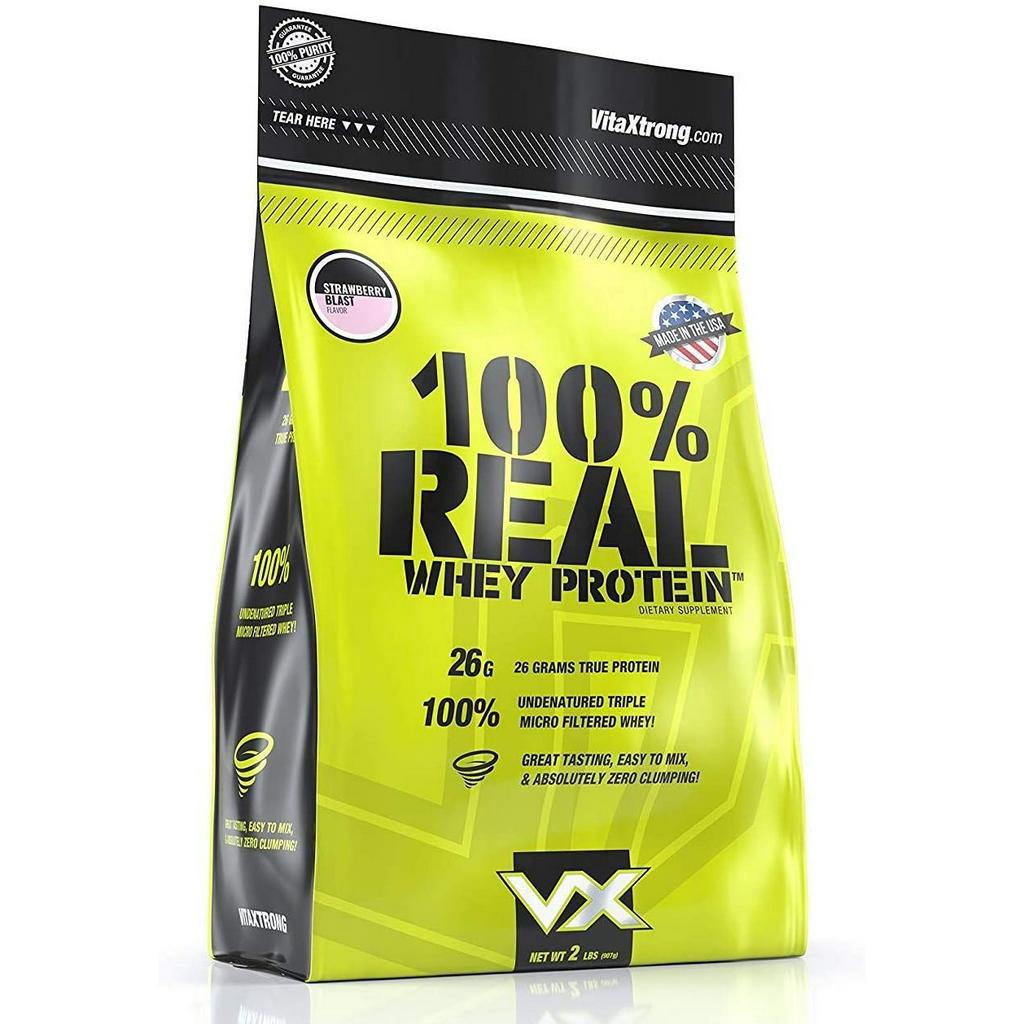 VitaXtrong 100% Real Whey Protein 5Lbs Hỗ Trợ Tăng Cơ Bổ Sung Vitamin Khoáng Chất