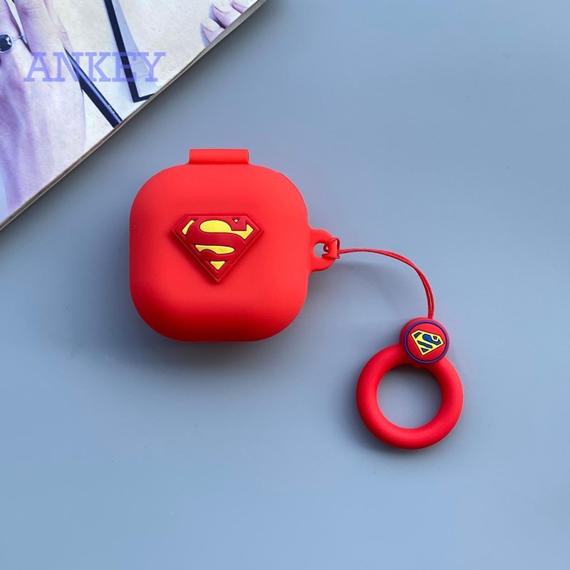 Samsung Galaxy Buds Live / Buds Pro / Buds 2 Vỏ silicon chống sốc hình Marvel có móc treo cho hộp tai nghe