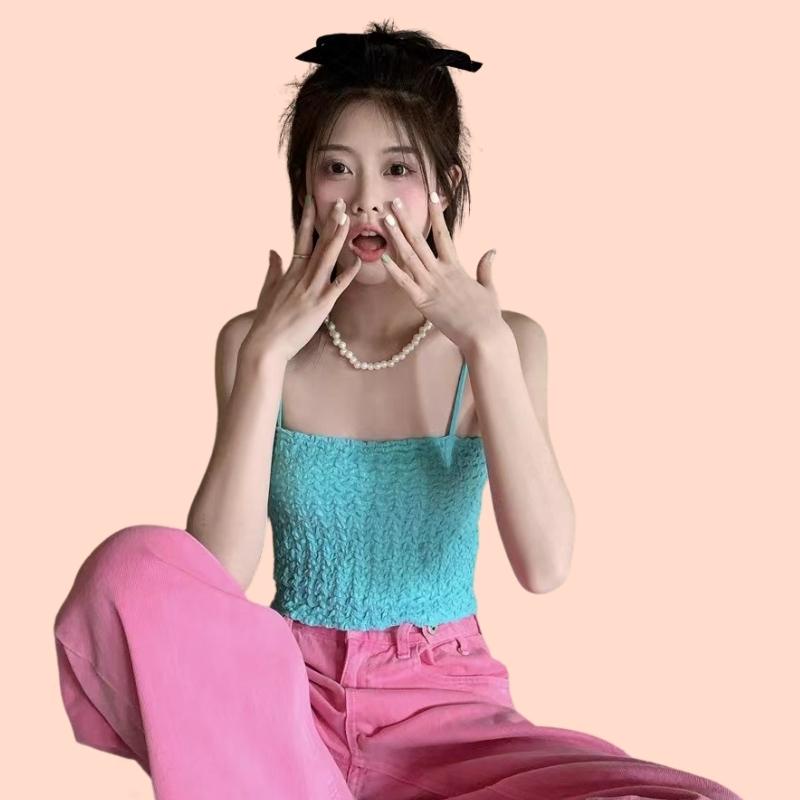 Áo Lót Nữ 2 Dây Nhún Có Mút Ngực SU Official, Áo 2 Dây Cotton Dáng Dài Mút Mỏng 32081
