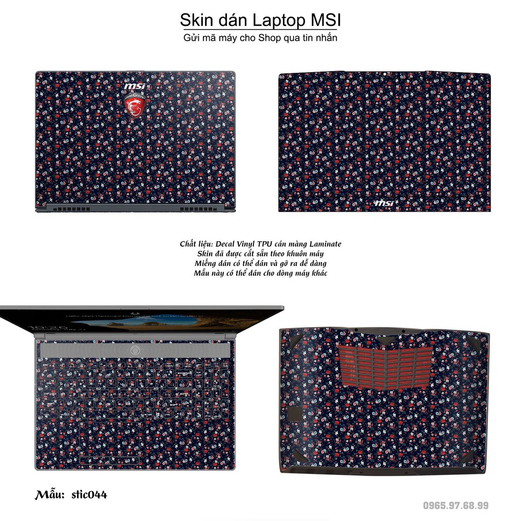 Skin dán Laptop MSI in hình Hoa văn sticker nhiều mẫu 8 (inbox mã máy cho Shop)