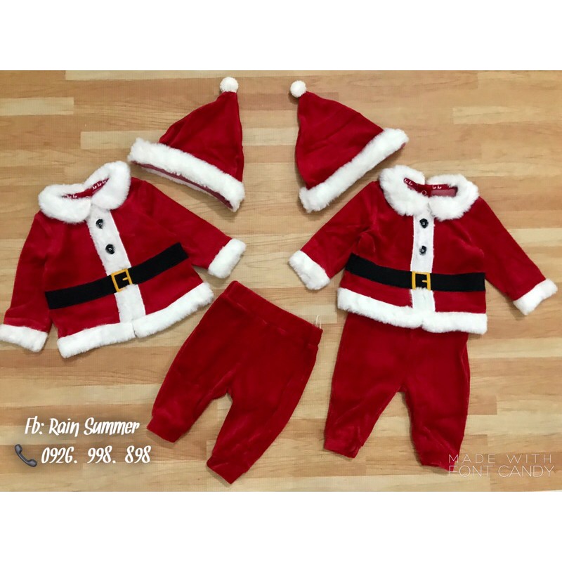 Set bộ nhung ông già noel hàng cao cấp- ảnh thật