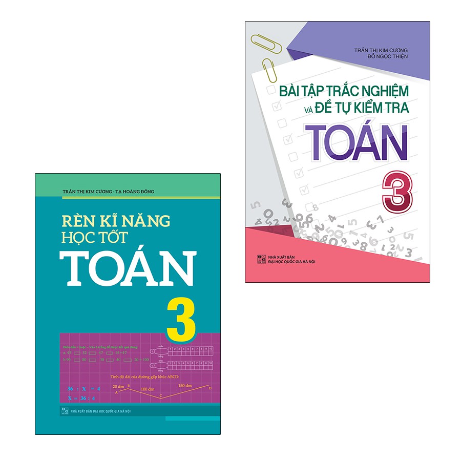 Sách: Combo 2 Cuốn Lớp 3: Bài Tập Trắc Nghiệm Và Tự Kiểm Tra B85 (TB) + Rèn Kỹ Năng Học Tốt Toán B90 (TB)