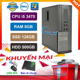 Máy tính đồng bộ Dell Optiplex (Core I5 3470/8G/SSD128G/500GB) Hàng Nhập Khẩu, Bảo hành 24 tháng lỗi 1 đổi 1.