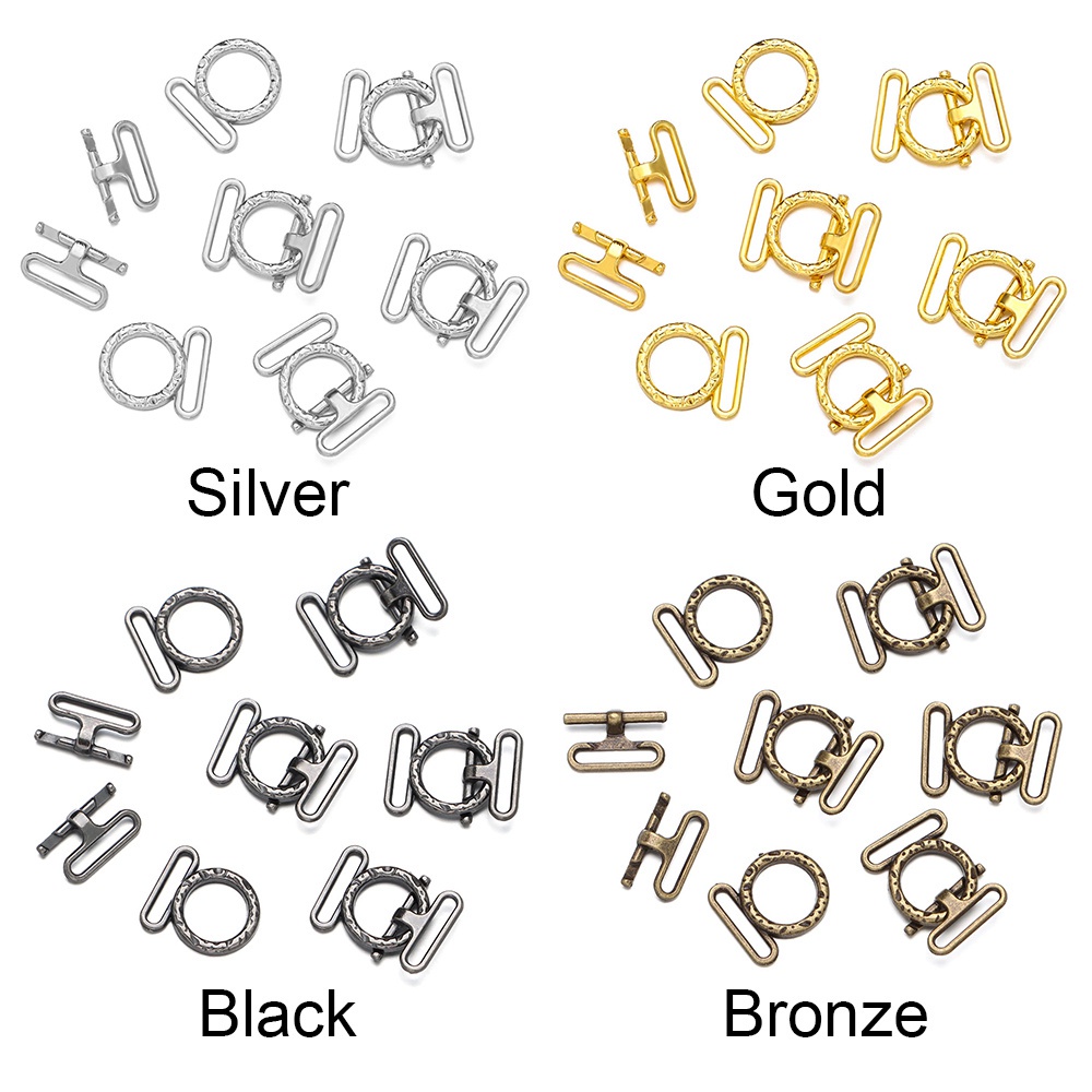 Set 10 nút khóa dây nịt / túi xách/ búp bê 8mm siêu nhỏ 4 màu tùy chọn chất lượng cao