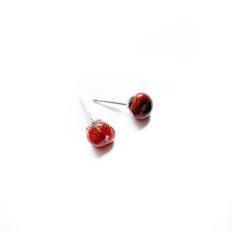 Bông Tai Đá Mini Đinh Vintage Dễ Thương Không Đều Đá Tumbled Pha Lê Bông Tai Citrine Bông Tai Tai Dành Cho Nữ Cô Gái Thời Trang