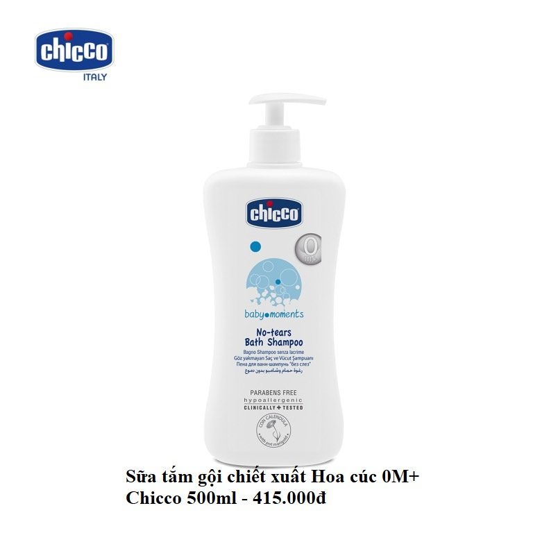 Sữa tắm gội Chicco nhập khẩu từ Ý 0M+ chăm sóc da và tóc toàn diện an toàn cho bé chiết xuất Yến mạch, Hoa cúc cao cấp