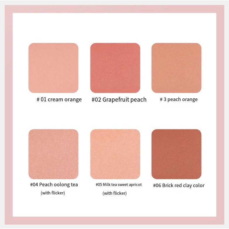 Phấn Má Hồng LAMEILA 6 Màu Tùy Chọn Lâu Trôi Cao Cấp