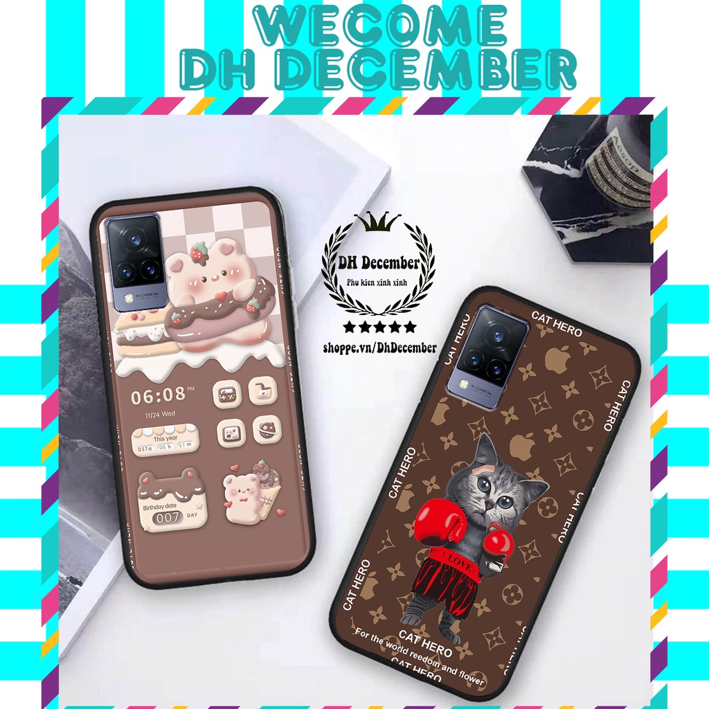 Ốp lưng Vivo V21 5G in hình 3D GẤU HỒNG-GẤU BE3R -XINH XẺO CỰC ĐẸP