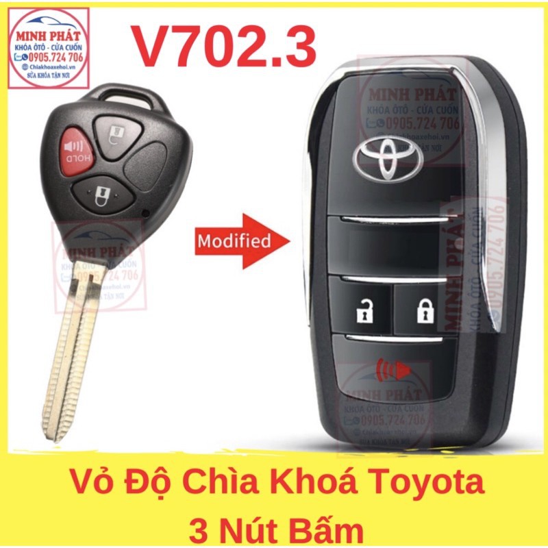 Vỏ Độ Chìa Khoá Gập xe Toyota Innova Fortuner Vios Yaris Camry Hilux Corolla Altis