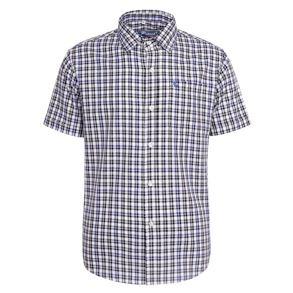 [Mã FAMALLT5 giảm 15% đơn 150K] Áo sơ mi nam caro cotton cao cấp ngắn tay pious HAHA701 | BigBuy360 - bigbuy360.vn