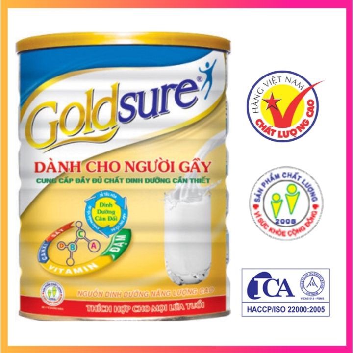 Sữa bột dinh dưỡng dành cho người gầy Goldsure lon 900g