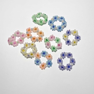 Nhẫn hạt cườm pastel beaded ring màu sắc dễ thương xinh xắn