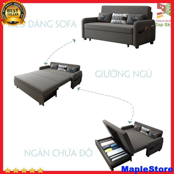 Sofa Giường Đa Năng 2 In 1 Chất Lượng Cao SB267 Tặng Kèm 3 Gối , có ngăn chứa đồ