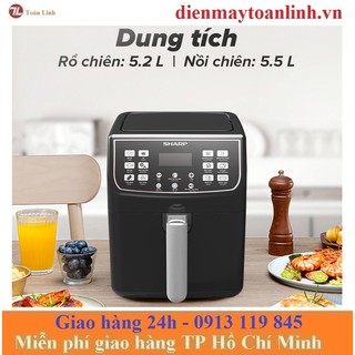 Nồi chiên không dầu sharp kf-af55ev-bk 5.5 lít - chính hãng