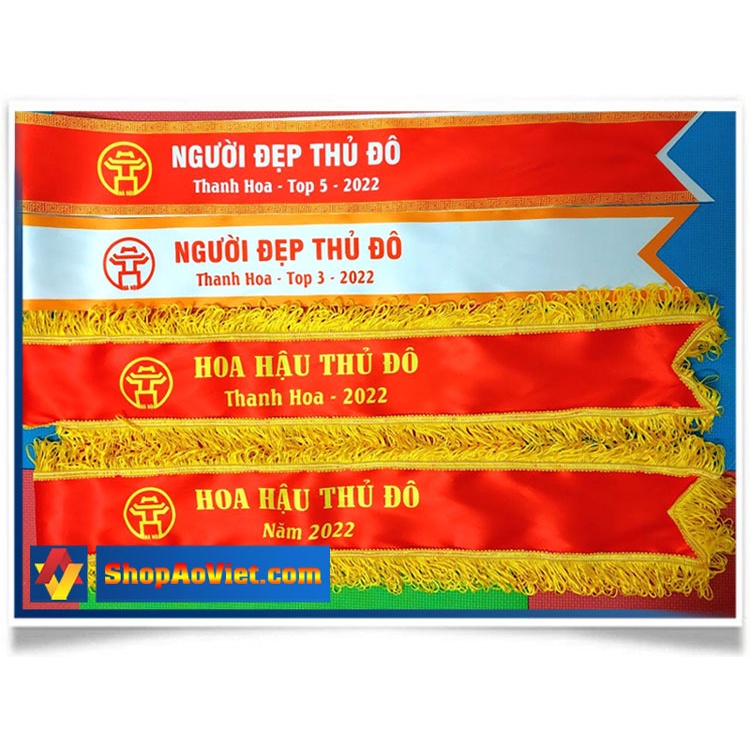 In băng đeo chéo, băng hoa hậu, băng khai trương