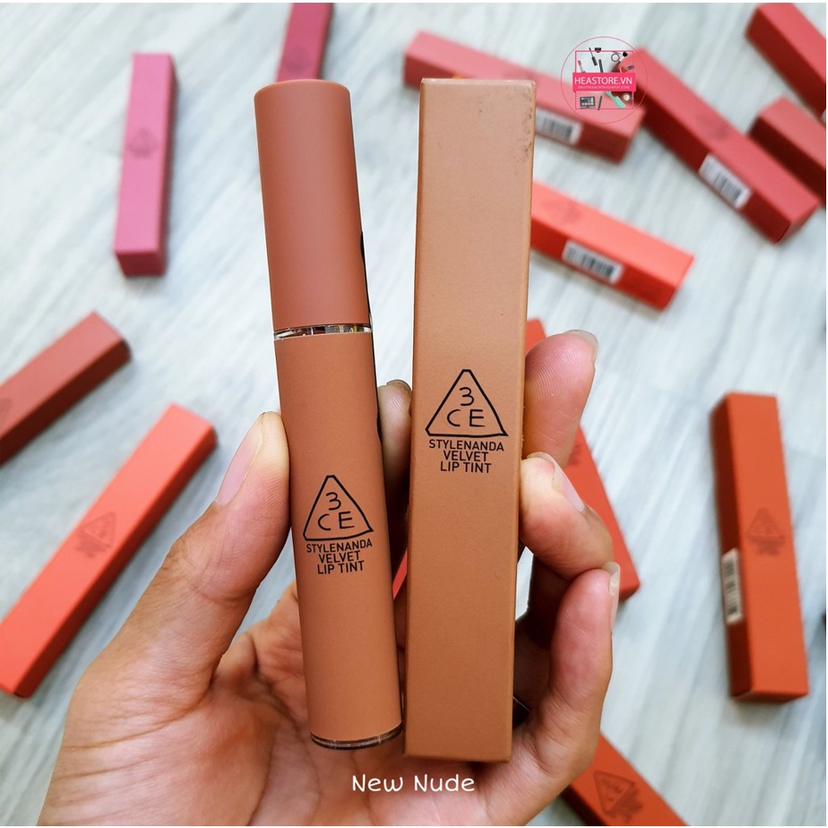 Son kem lì 3CE Velvet Lip Tint màu New Nude Cam nude siêu tây