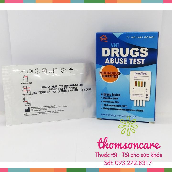 Que Thử Ma Túy Tổng Hợp - Que Thử 4 Chất Gây Nghiện - Test Thử Ma Túy Các Loại Drugs of Abuse test Chính hãng