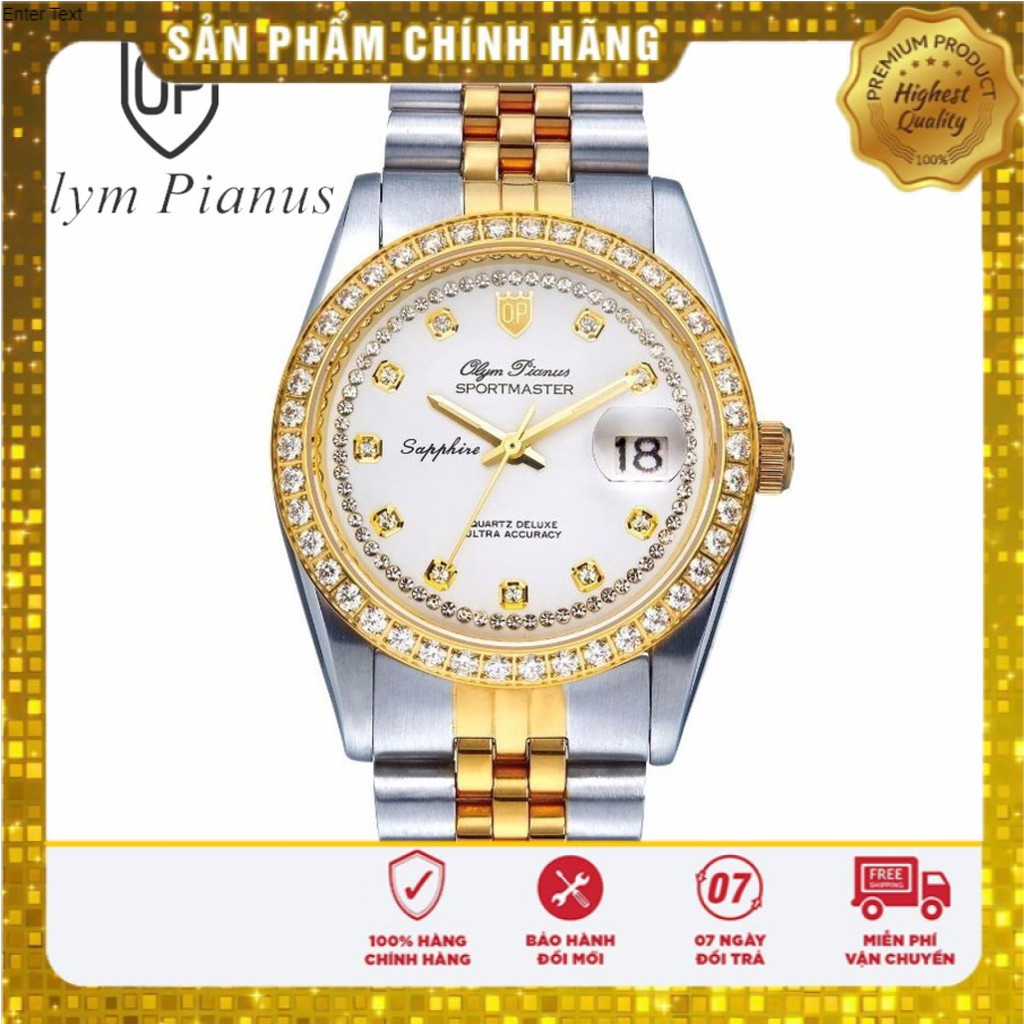 Đồng hồ nam mặt kính sapphire Olym Pianus OP89322 OP89322DSK trắng hạt trắng