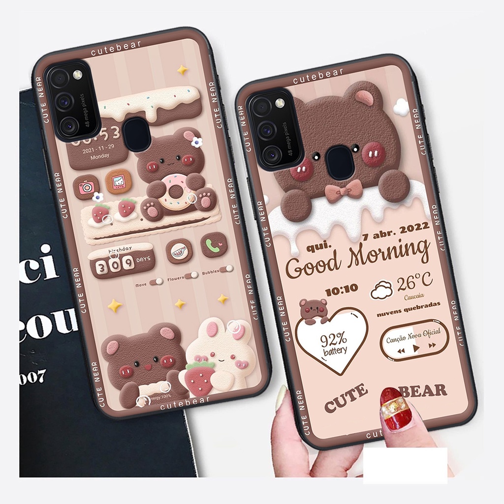 Ốp lưng Samsung Galaxy M21 / M31 / M30S in hình Gấu nâu - hồng, Gấu Be@rick  cực CUTE, DỄ THƯƠNG