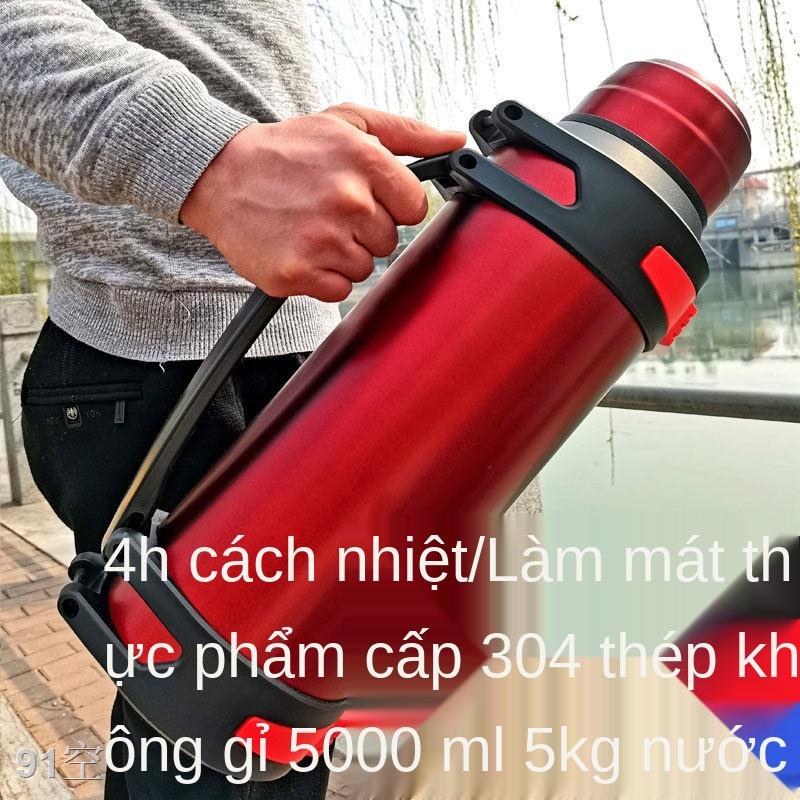 LBình bảo ôn dung tích lớn Ấm đun nước inox 304 phích ngoài trời xe du lịch giữ nhiệt sôi