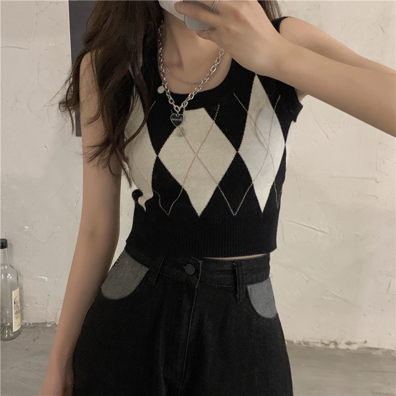 Áo hai dây dệt kim mỏng ôm dáng đính đá phong cách phương Tây cổ điển cho nữ | BigBuy360 - bigbuy360.vn