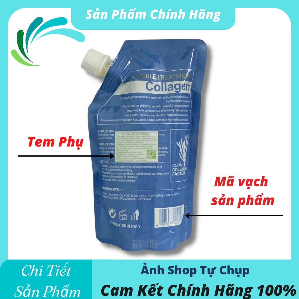 Kem hấp ủ tóc collagen DIVA 500ML giúp tóc hết khô xơ gãy rụng hư tổn chẻ ngọn