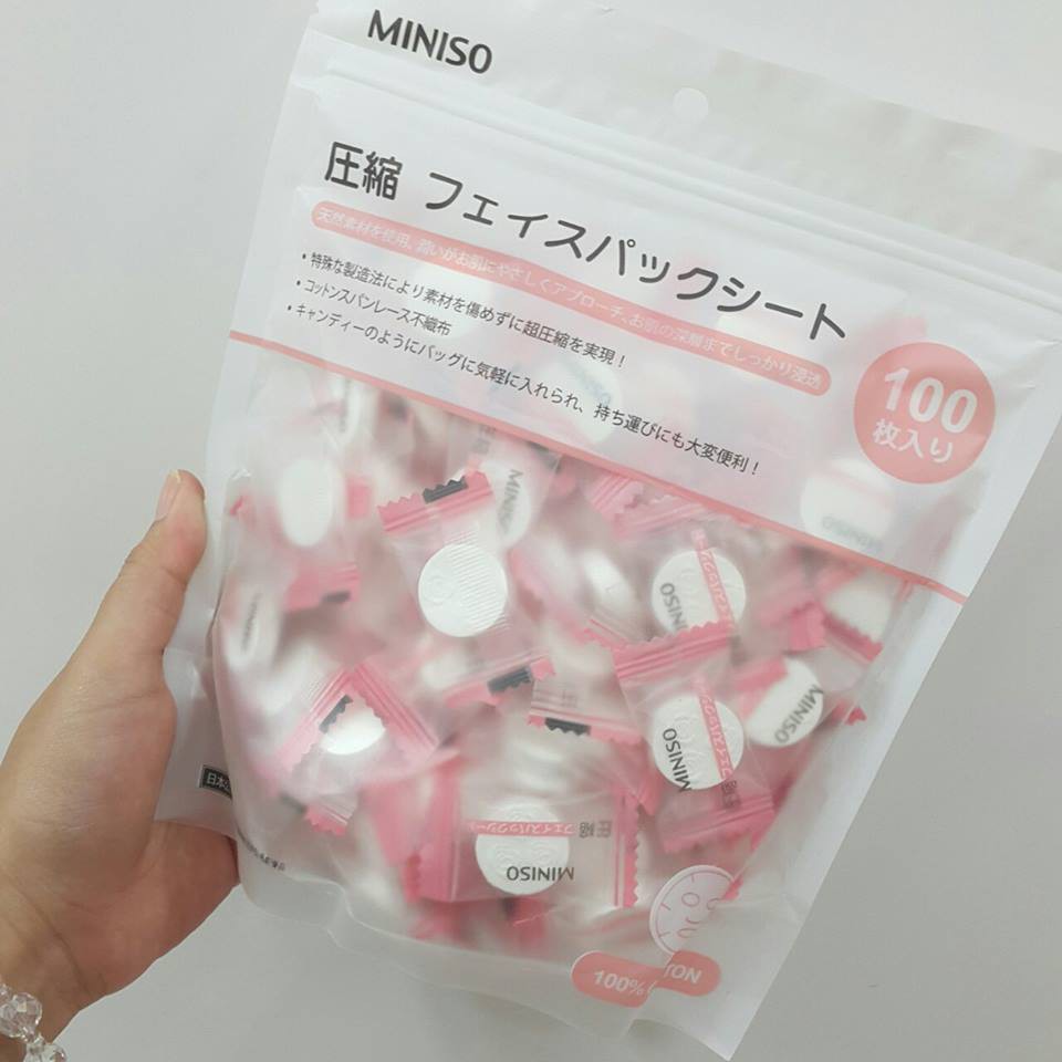 Mặt nạ nén Miniso Nhật Bản túi 100 viên