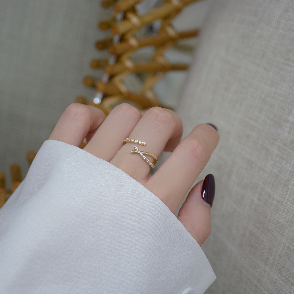 Nhẫn Hở Đính Đá Zircon Ngọc Trai Nhân Tạo Kiểu Mới