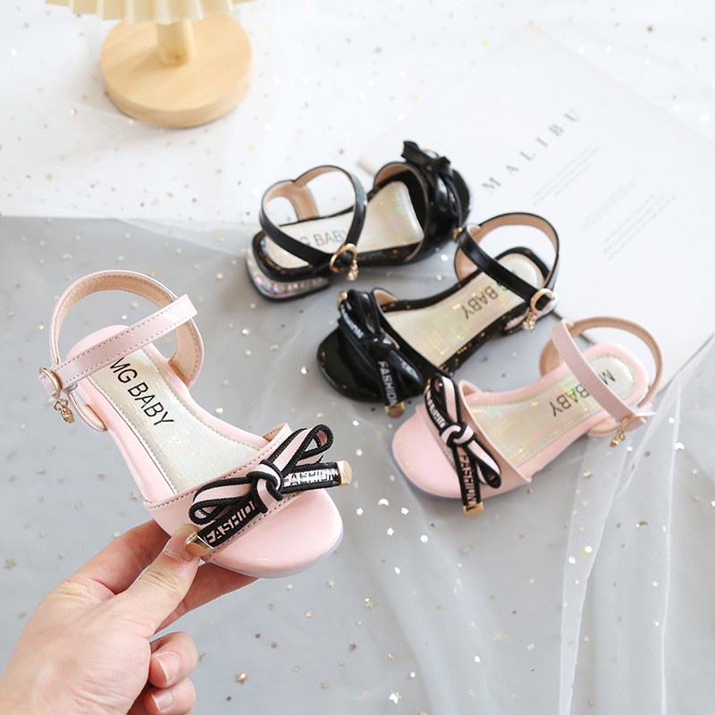 Dép Sandal nơ cao gót cho bé gái đế cao 2cm(V78)