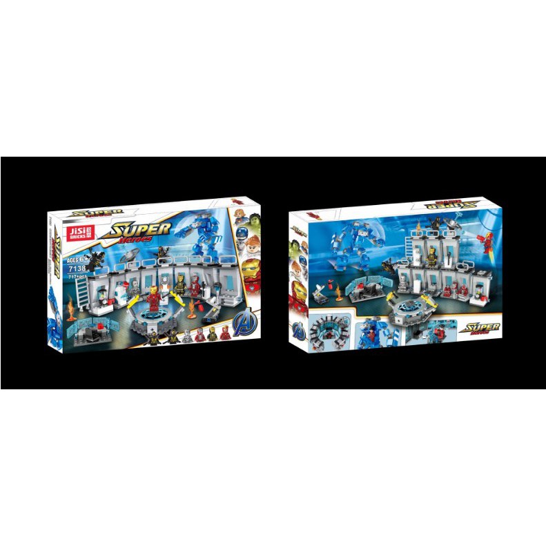 Bộ đồ chơi xếp hình Lego Super Heroes 7138- Phòng Chứa giáp Iron man Jisi Bricks