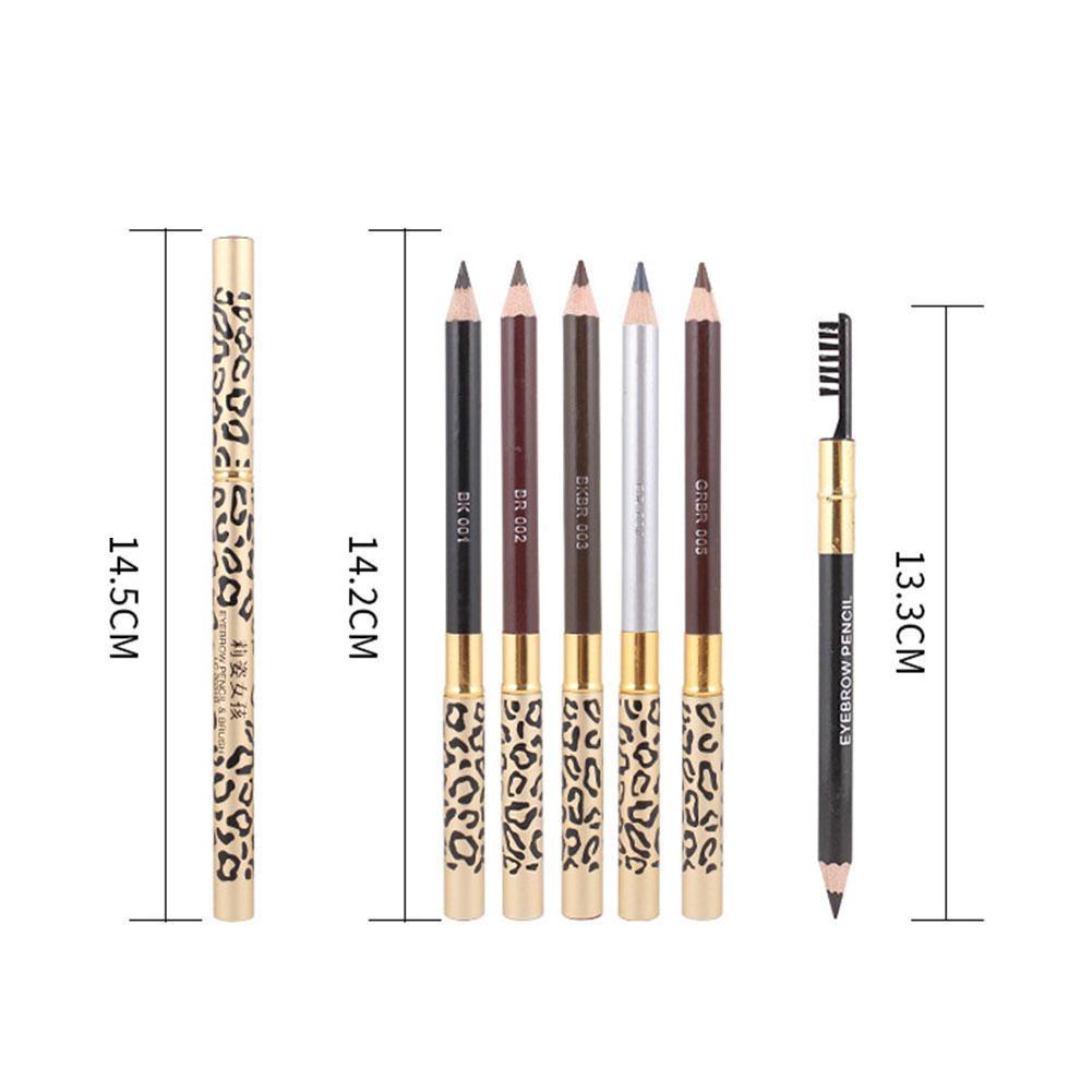 [Hàng mới về] Chì kẻ mày ngòi cứng hai đầu họa tiết đốm da báo có đầu cọ z7q4 l6a3 o4c5