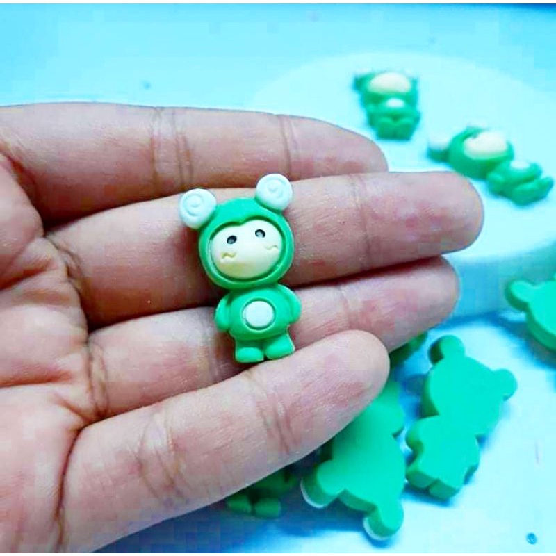 Charm Robot natra trang trí slime hoặc mô hình trang trí ốp lưng tiểu cảnh