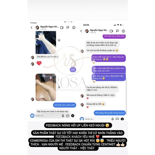 BIG SIZE 1200g/COMBO làm trắng body ngày và đêm Rosa