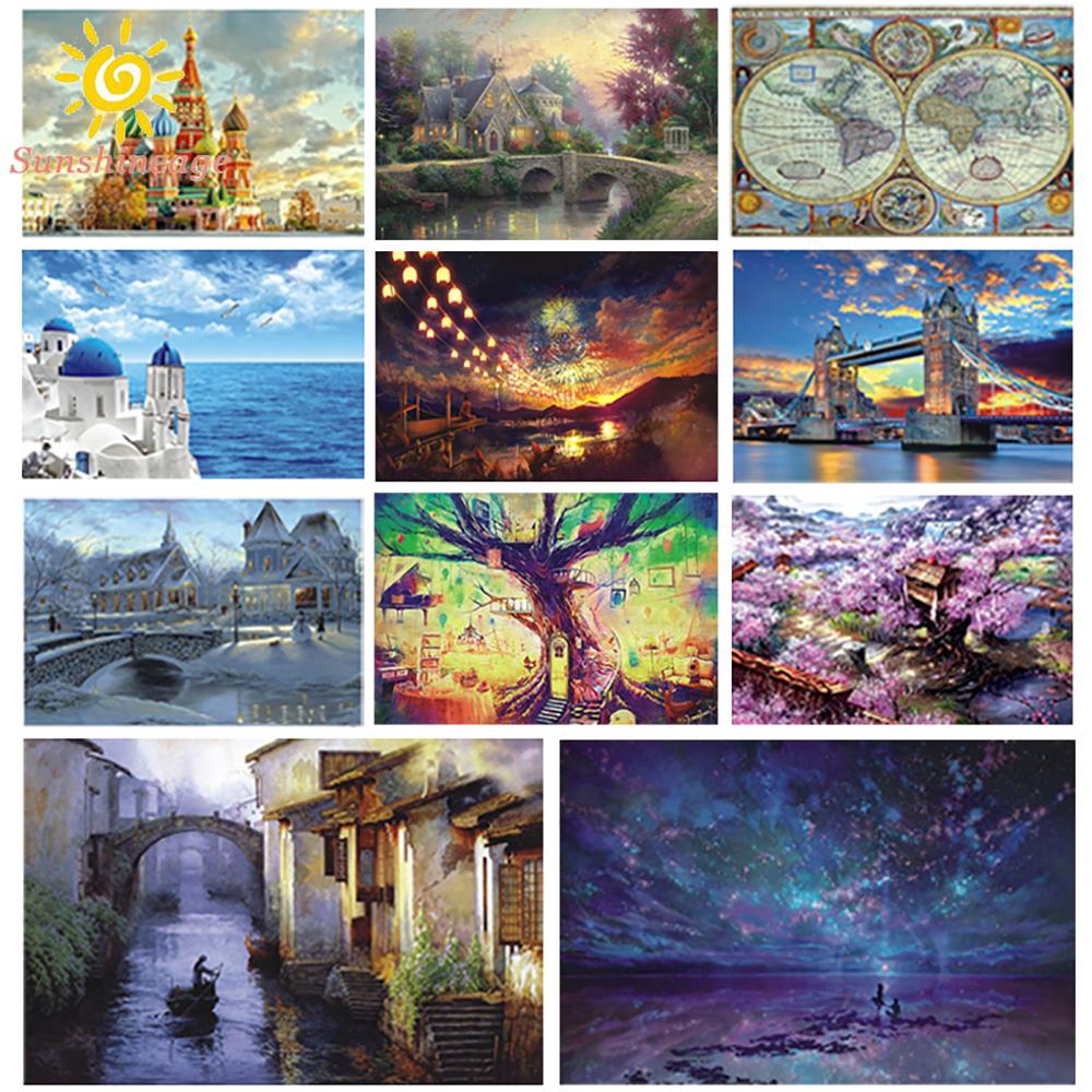 Bộ Xếp Hình Gồm 1000 Miếng Phát Sáng Nhiều Màu Sắc Cho Người Lớn Và Trẻ Em